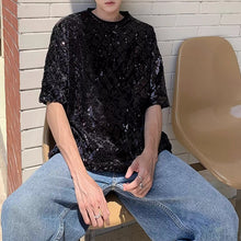 Load image into Gallery viewer, Diamond-patterned Sequined Stage T-shirt