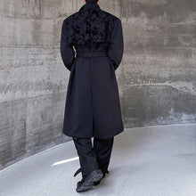 Load image into Gallery viewer, Winter Woolen Jacquard Stitching Stand Collar Trench Coat