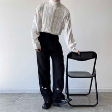 Load image into Gallery viewer, Vintage Stand Collar Print Long Sleeve Shirt