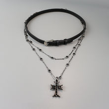Load image into Gallery viewer, Black Cross Stacking Necklace