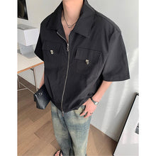 Load image into Gallery viewer, Cropped Shoulder Pads Short Sleeve Cargo Shirts
