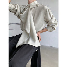 Load image into Gallery viewer, Vintage Ribbon Scarf French Collar Shirt