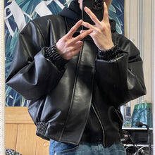 Load image into Gallery viewer, Vintage Padded Leather Short Jacket
