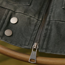 Load image into Gallery viewer, Washed Cargo Lapel Leather Collar Jacket