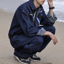 Load image into Gallery viewer, Denim Straight Wide-leg Jumpsuit