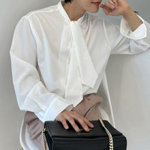 Load image into Gallery viewer, Casual Solid Color Tie Loose Shirt