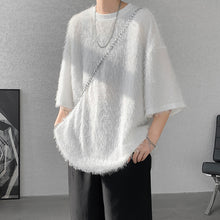 Load image into Gallery viewer, Tasseled Quarter-sleeve Loose T-shirt