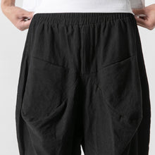 Load image into Gallery viewer, Cotton and Linen Cuffed Wide Leg Harem Pants
