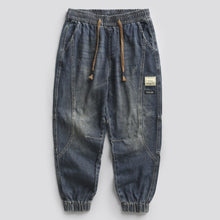 Load image into Gallery viewer, Heavyweight Loose Washed Denim Cargo Jogger Pants