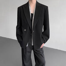 Load image into Gallery viewer, Fake Two-piece Metal Button Shoulder Pad Blazer
