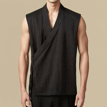 Load image into Gallery viewer, Cotton Linen Large Slanted Placket Vest