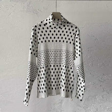 Load image into Gallery viewer, Women’s Ink-wash Polka Dot Turtleneck Pleated Base Layer Top