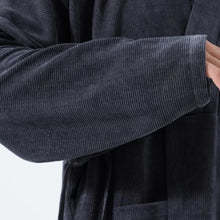 Load image into Gallery viewer, Corduroy Curved Collar Diagonal Placket Loose Hanfu Cardigan
