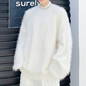 Stand-up Collar Fringed Sweater