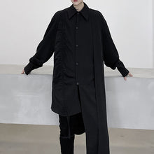 Load image into Gallery viewer, Drawstring Asymmetric Hem Midi Shirt