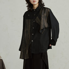 Load image into Gallery viewer, Irregular Patchwork Long-sleeved Shirt Multi-piece Wide-leg Pants Suit