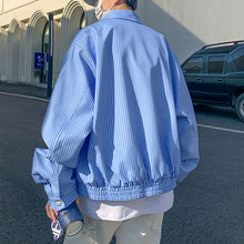 Load image into Gallery viewer, Blue Striped Waist Jacket