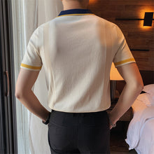 Load image into Gallery viewer, Contrast Lapel Knit Polo Shirt