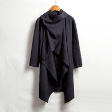 Load image into Gallery viewer, Vintage Linen Mid-Length Stand Collar Trench Coat