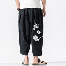 Load image into Gallery viewer, Cotton Linen Print Loose Ninth Pants