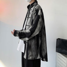 Load image into Gallery viewer, Retro Button Ink Tie Dye Printing Long Sleeve Shirt