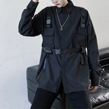 Load image into Gallery viewer, Lace Up Cargo Long Sleeve Shirt