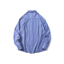 Load image into Gallery viewer, Striped Drop Shoulder Lapel Long Sleeve Shirt