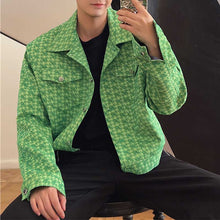 Load image into Gallery viewer, Houndstooth Lapel Cropped Jacket