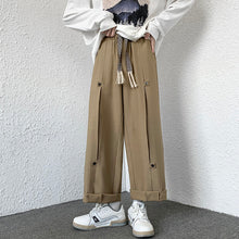 Load image into Gallery viewer, Drawstring Elastic Waist Wide Leg Lounge Pants