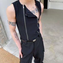 Load image into Gallery viewer, Slim Fit Deconstructed Zip Panel Tank Top
