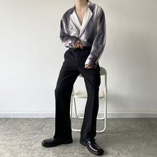 Load image into Gallery viewer, Gradient Sequins Suit Collar Shirt