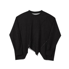 Load image into Gallery viewer, Irregular Raw Hem Long Sleeve T-Shirt