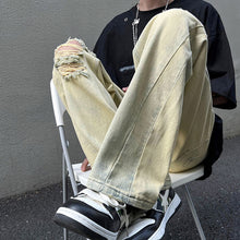 Load image into Gallery viewer, Retro Washed Ripped Casual Jeans