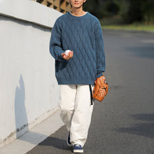 Load image into Gallery viewer, Argyle Textured Crewneck Knit Sweater