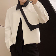 Load image into Gallery viewer, Irregular Contrast Lapel Jacket
