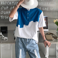 Load image into Gallery viewer, Patchwork Shoulder Pads Short Sleeve T-Shirt