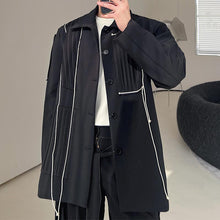 Load image into Gallery viewer, Dark Pleated Trim Contrasting Lines Blazers