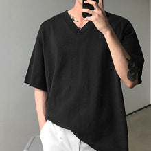 Load image into Gallery viewer, Loose V-Neck Short Sleeve T-Shirt