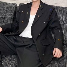 Load image into Gallery viewer, Multicolored Rhinestone Decoration Blazer