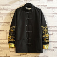 Load image into Gallery viewer, Retro Stand-up Collar Disc-button Turn-sleeve Embroidered Large Size Jacket