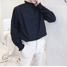 Load image into Gallery viewer, Stand-up Collar Ruffle Shirt