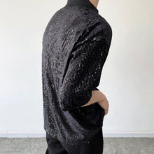 Load image into Gallery viewer, Sequin Short Sleeve Polo Shirt