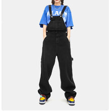 Load image into Gallery viewer, Retro Distressed Loose Overalls