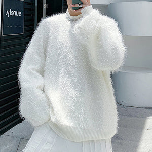 Stand-up Collar Fringed Sweater
