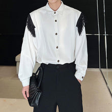 Load image into Gallery viewer, Vintage Contrast Tassel Long Sleeve Shirt