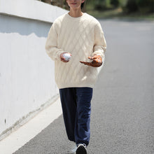 Load image into Gallery viewer, Argyle Textured Crewneck Knit Sweater