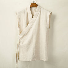 Load image into Gallery viewer, Cotton Linen Large Slanted Placket Vest