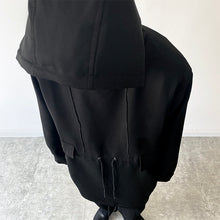 Load image into Gallery viewer, Dark Hood Lace Up Pullover Mid Length Coat
