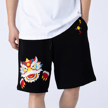Load image into Gallery viewer, Lion Embroidered Lounge Shorts