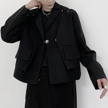 Load image into Gallery viewer, Black Cropped Vest Blazer Two-Piece Set